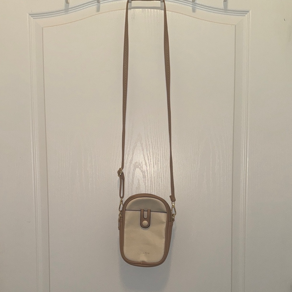 Aluda Piju Elegant Cream and Tan Crossbody Bag